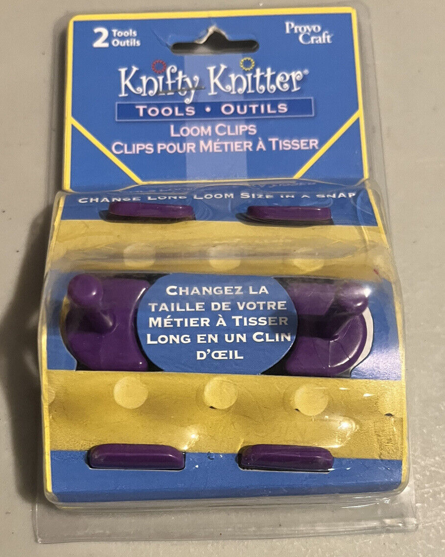 Provo Craft Knifty Knitter Loom Clips - Package Includes 2 Purple Clips 21-0468